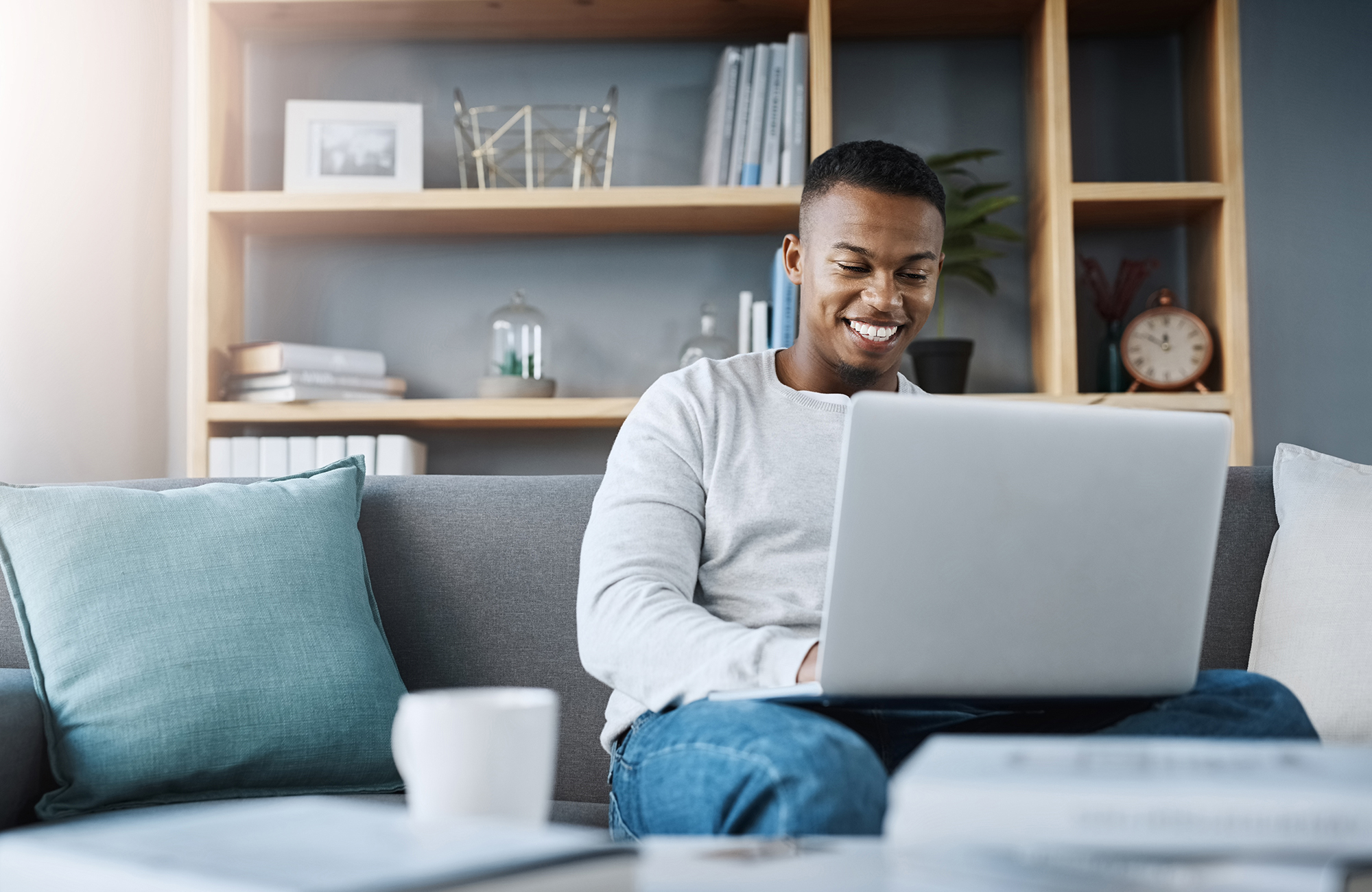 Man working on a laptop