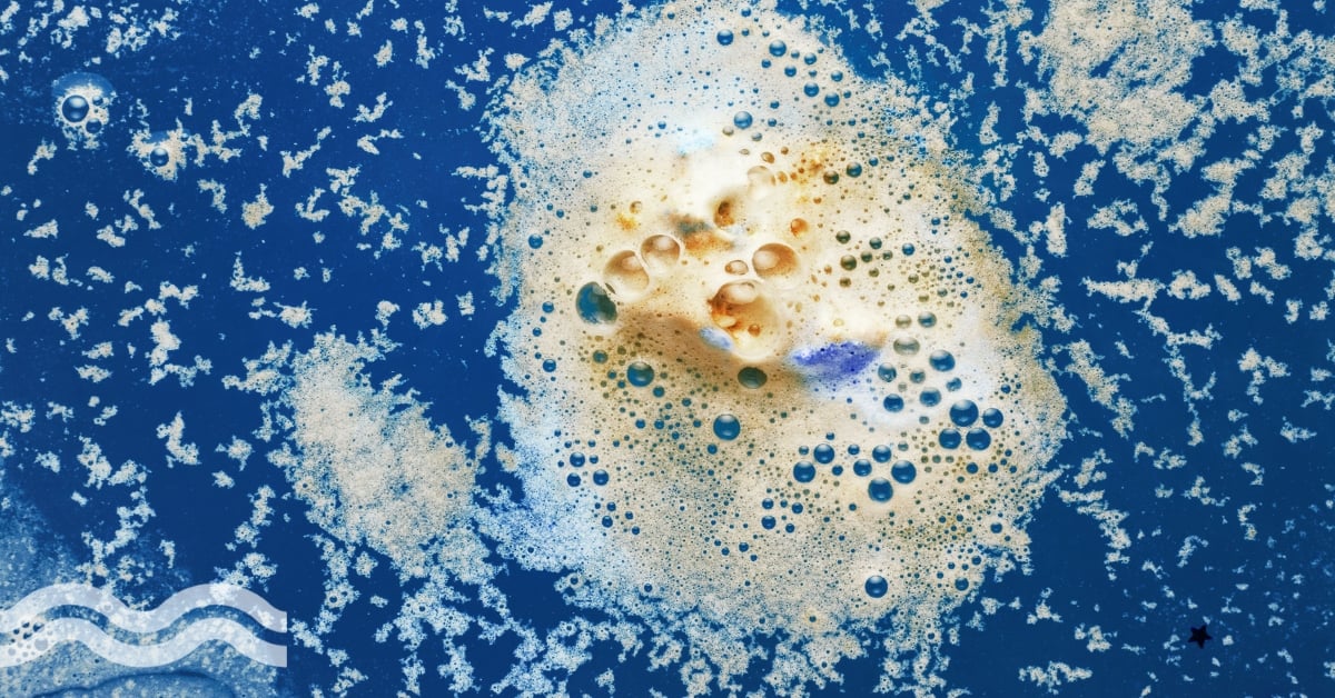 Scum formed on top of a body of water