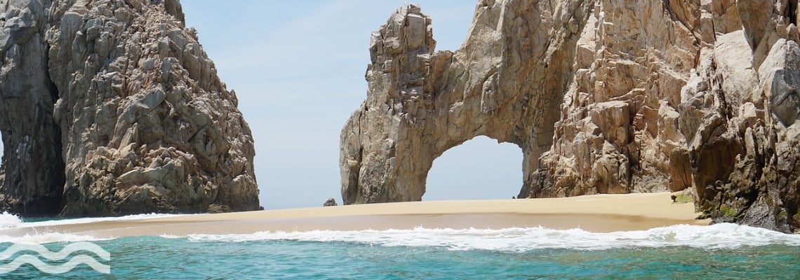 A bay on the coast of Los Cabas in Baja California Sur