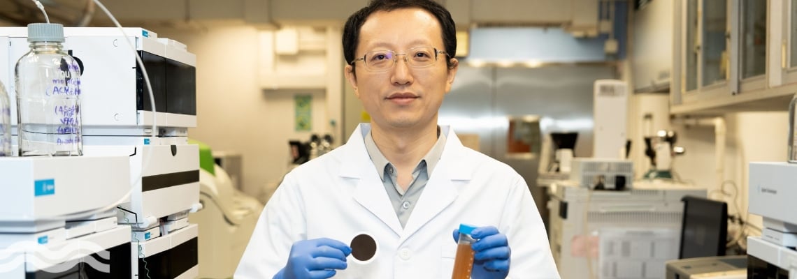 A research team led by Professor Zhao Jun, Associate Professor of the Department of Biology at HKBU, has developed a novel catalytic membrane that boosts efficiency of cleaning wastewater using oxygen
