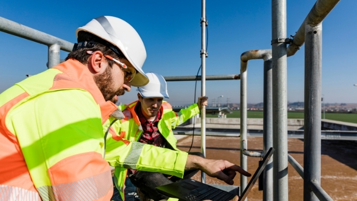 Engineers working on water treatment plant