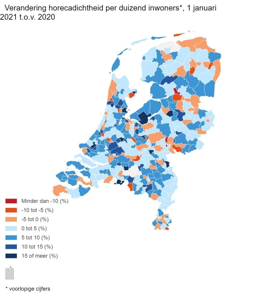 verandering-horecadichtheid | Horecava