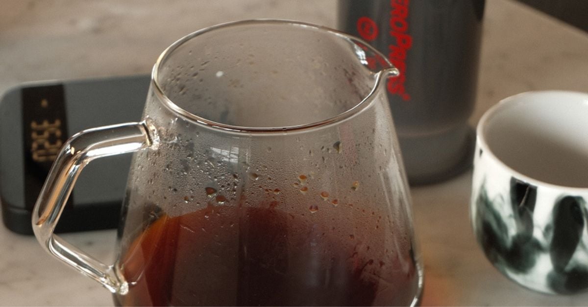 Filterkoffie in een glas