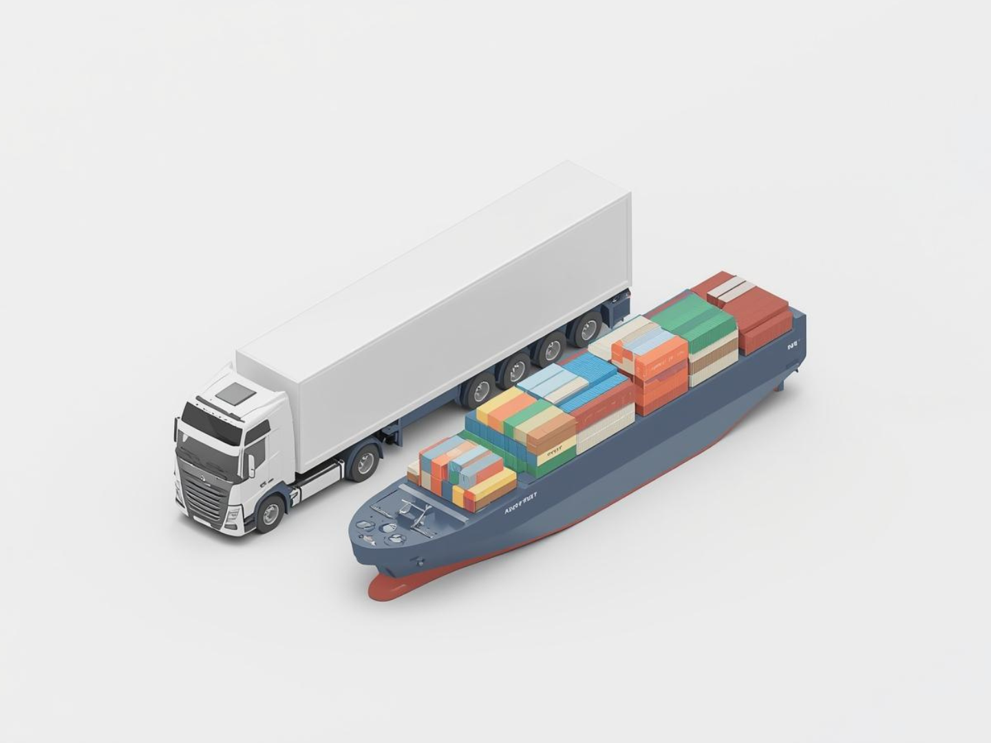 Cropped Cargo Truck Ship