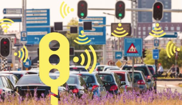 Connected vehicles receiving signal priority and guidance from smart traffic lights in the Netherlands (Talking Traffic)
