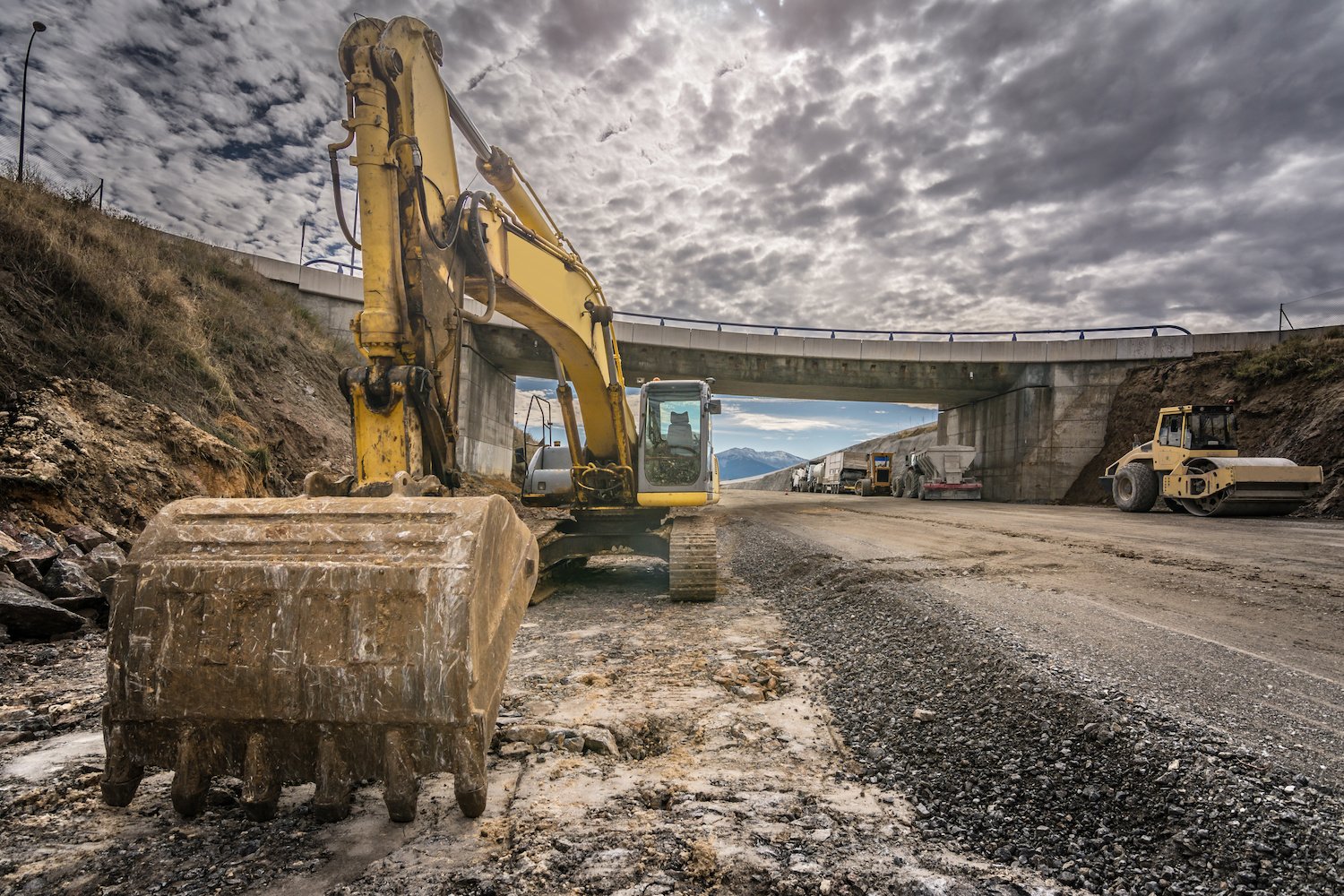 Highway construction vehicles