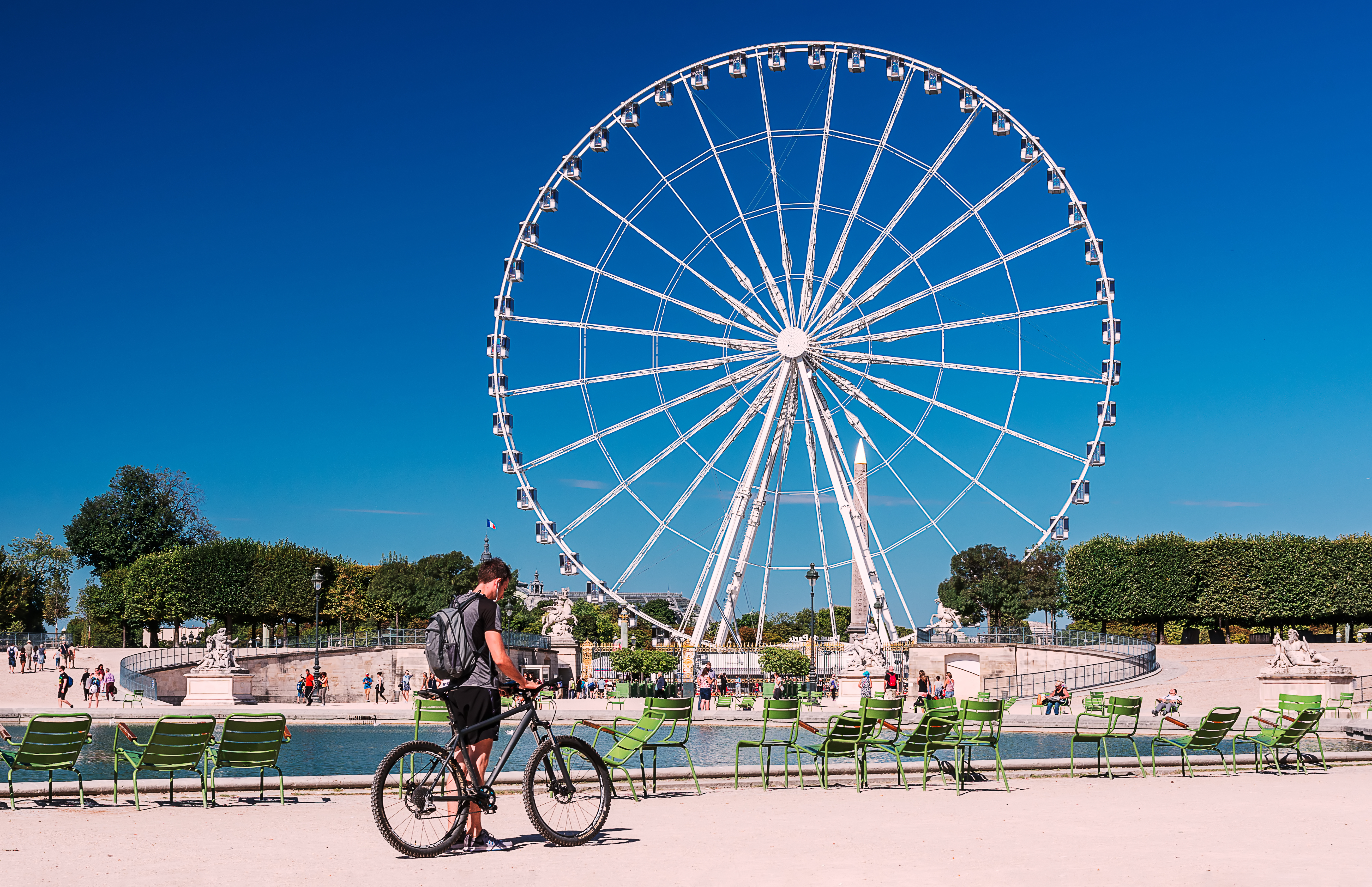Person on bike in city