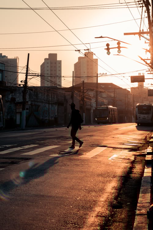 Man and bus