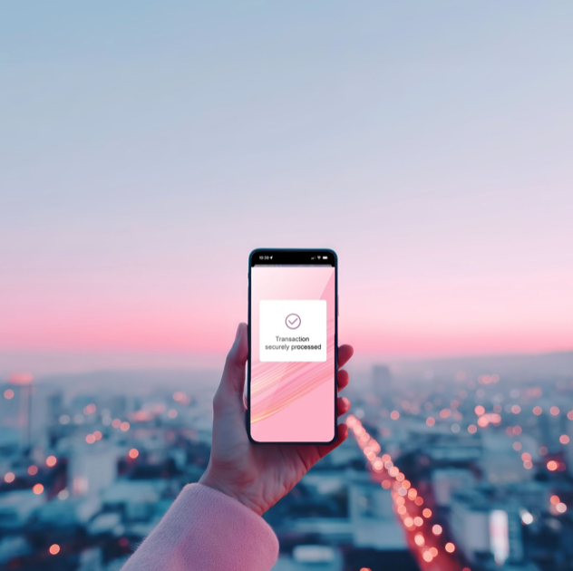 transaction securely processed text on phone