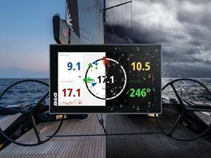 B&G Nemesis intelligent sailing display showing navigation, performance and onboard data for sailors.