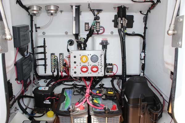 Marine generator installed on board a yacht, providing reliable electrical power as part of an integrated energy management system.