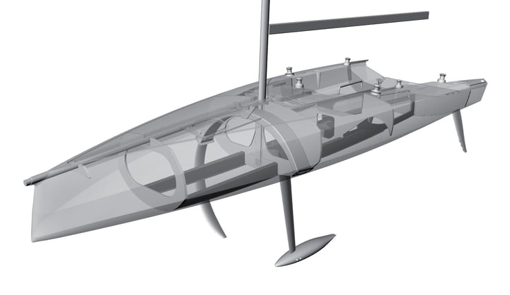 The ClubSwan 36 high-performance racing yacht.
