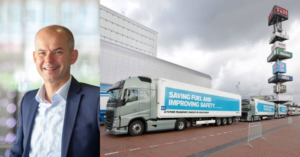 Traffic Manager Wim Braakman en truck voor de RAI