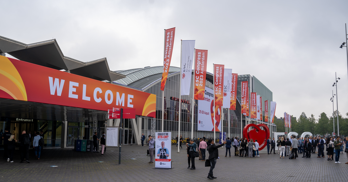 Outside RAI Amsterdam during the ESC congress 