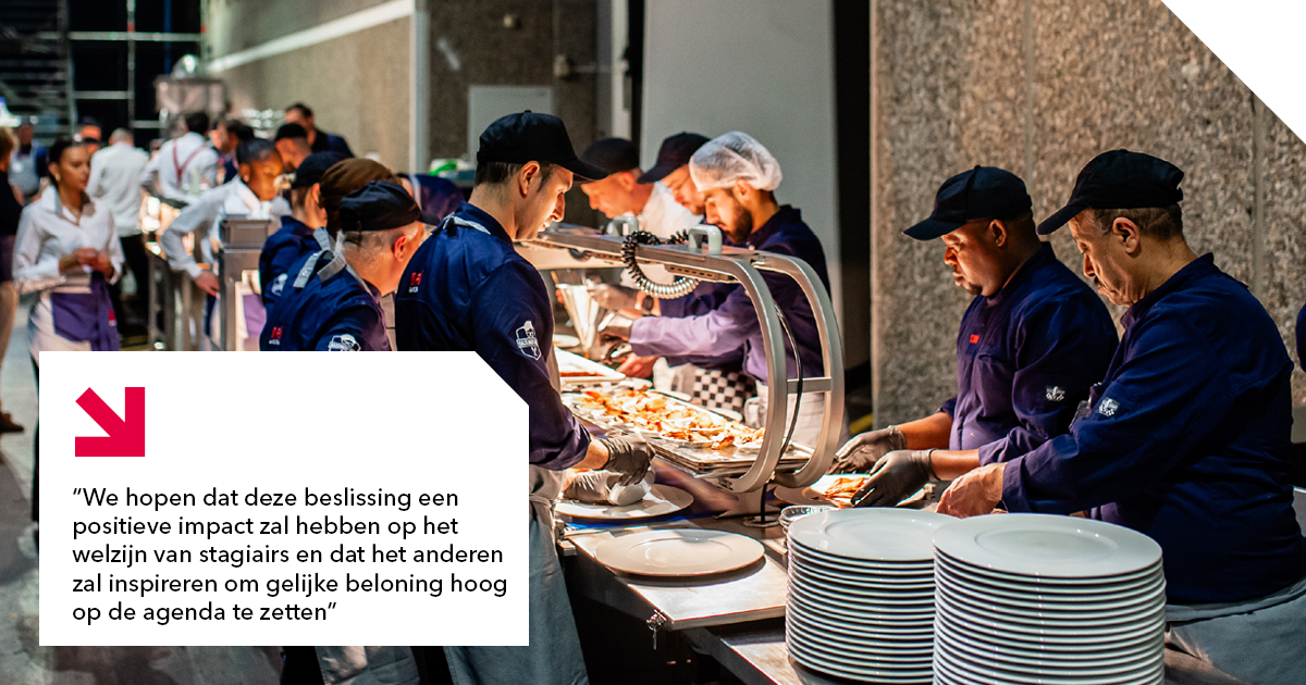 collega's van de RAI aan het werk in de catering