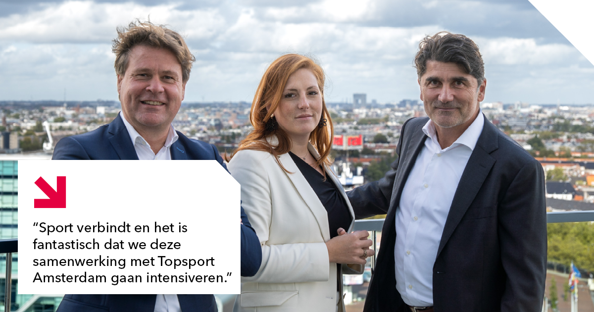Paul Riemens, Irene Verheul en Frank Thewessem staan samen voor RAI Amsterdam
