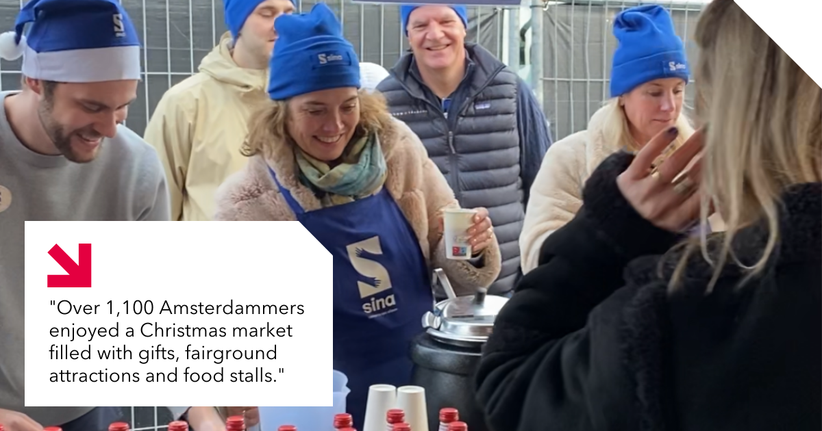 Photo of volunteers at SINA Christmas market