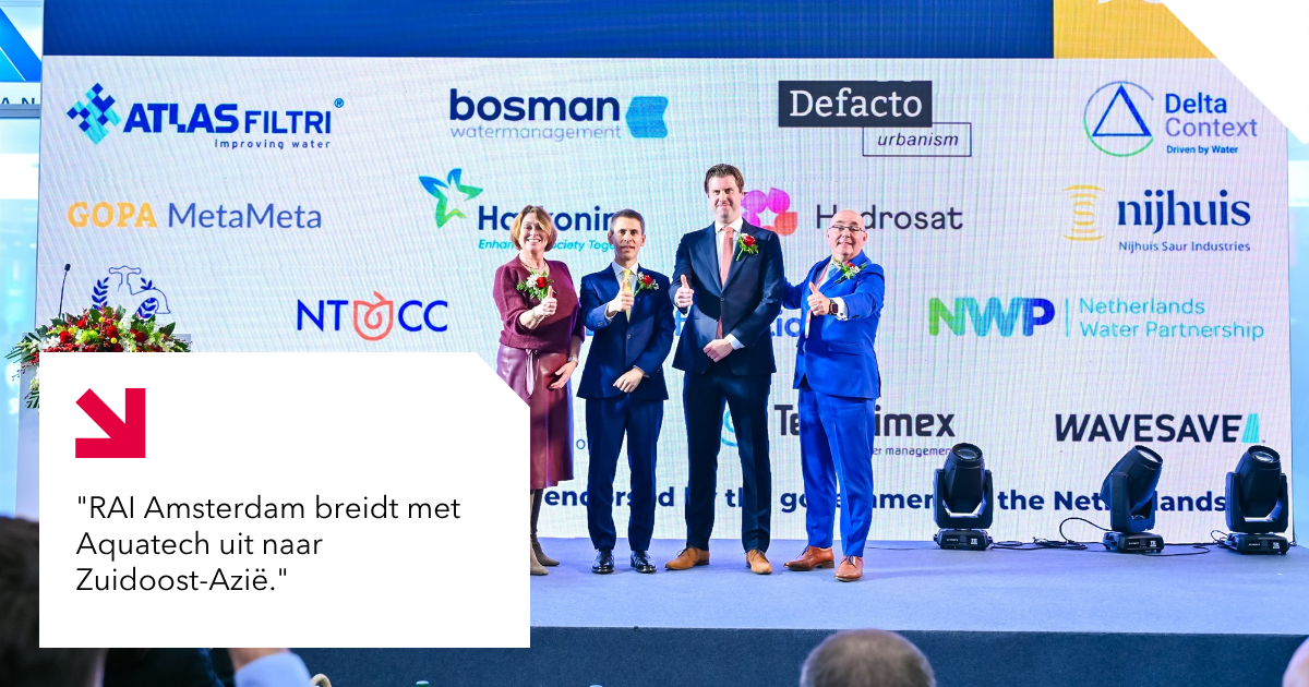 RAI Amsterdam kondigt uitbreiding Aquatech naar Zuidoost-Azië aan