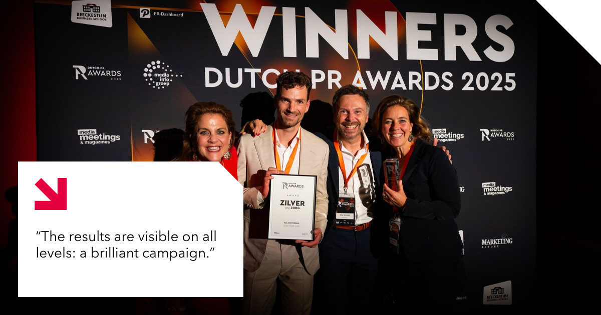 RAI Team and PR Bureau after receiving Dutch PR Award