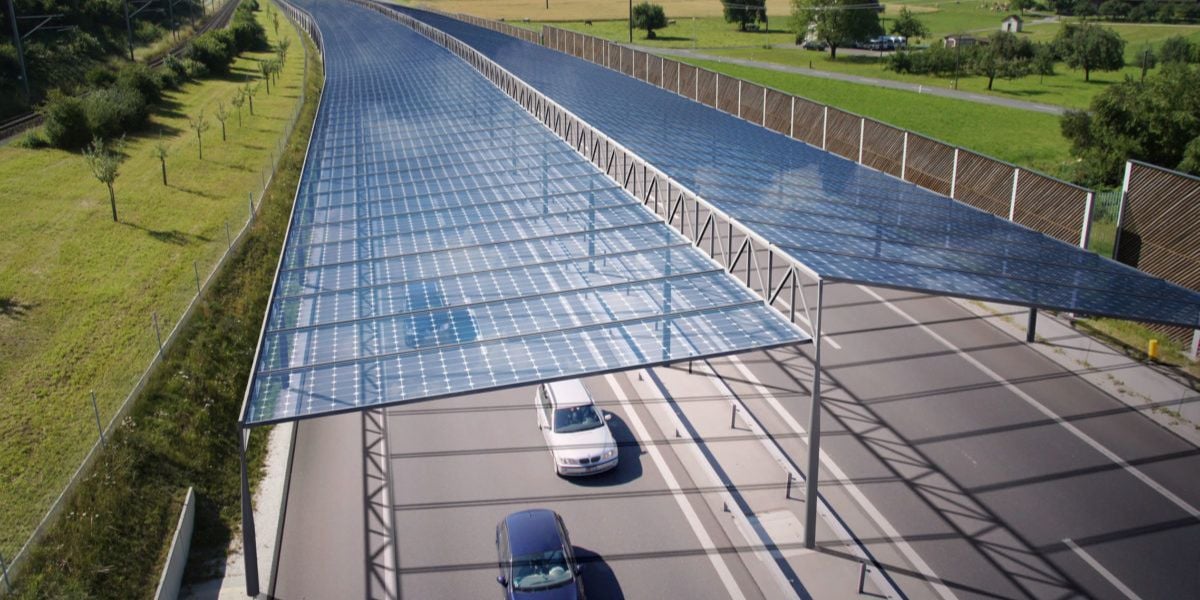 Highway photovoltaic roofs; a brilliant idea to decrease carbon emissions and improve road safety
