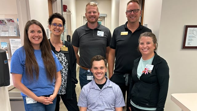 Members of Reid Health Vascular team celebrating their first day at the Eaton, Ohio location