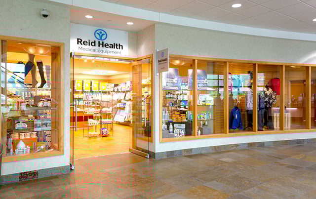 The outside view of Reid Health Home Medical Equipment on Reid Health main campus in Richmond
