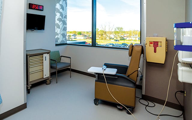 One of the infusion bay suites at Reid Health Connersville