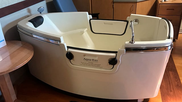 One of the labor tub expecting mom have the ability to use at Reid Health Family Birthing Center