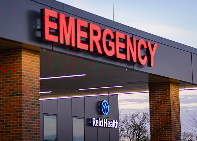 The exterior of Reid Health's Connersville Emergency Room location