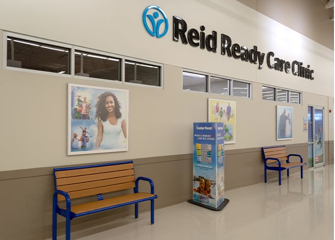 The exterior of Reid Health's Ready Care location