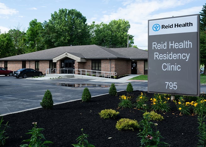 The exterior of Reid Health's Residency Clinic location