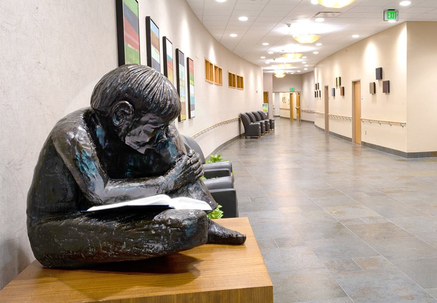 The second floor of the Reid Health Main Campus