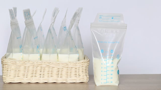An image of breast milk in bags