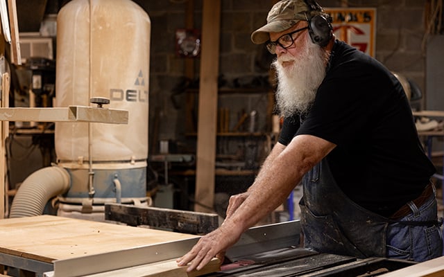 Reid Health Spine surgerical patient Dave Steinard getting back to what he loves, woodworking after surgery