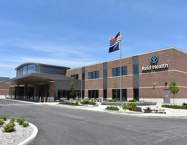 An outside view of the Reid Health Connersville main entrance