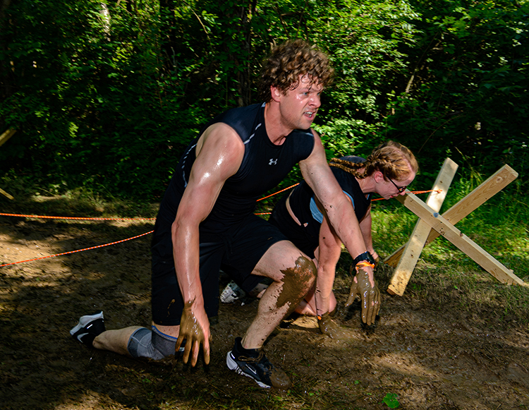 Participates navigating obstacles at the 2025 Reid Adventure Course