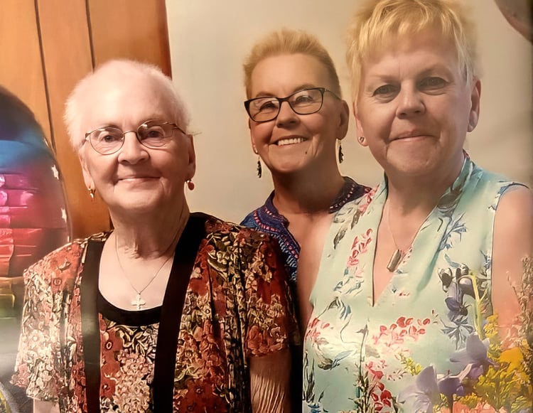 Frances Jordan and her daughters, Marcia Norman and Marlene Sweet
