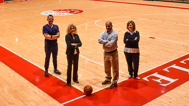 Reid Health doctors, Beth Ingram, MD, Jordan Parrett, MD, Bradley DuBois, MD, and Christi Holmes, MD all from Connersville, Indiana