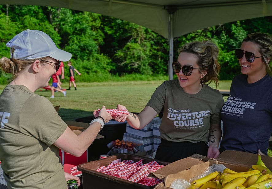 The Community Engagement team at the Reid Health Adventure Course. 