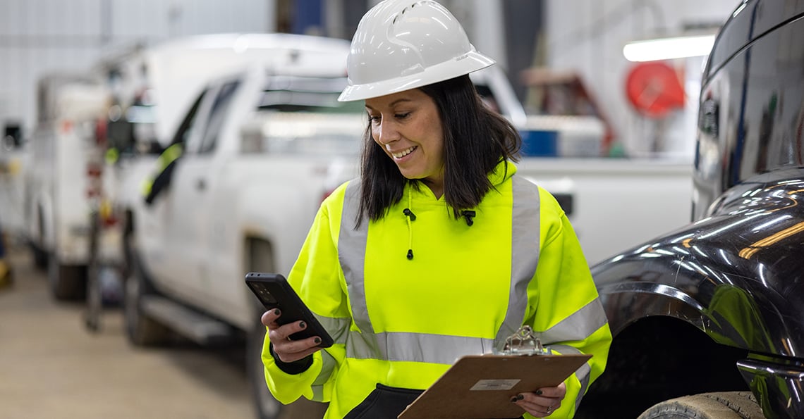 A local community member in an industrial setting