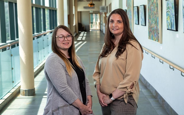 A portrait style image of Jessica Hobbs and Amanda Orbik, the 2026 winners of the Lance Pence scholarship. 