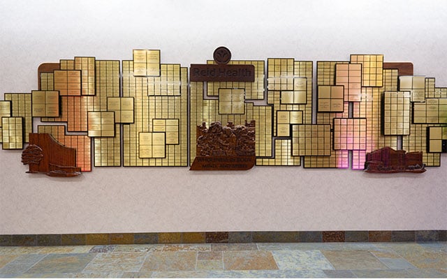 Gift Giving Wall on Reid Health's main campus in Richmond