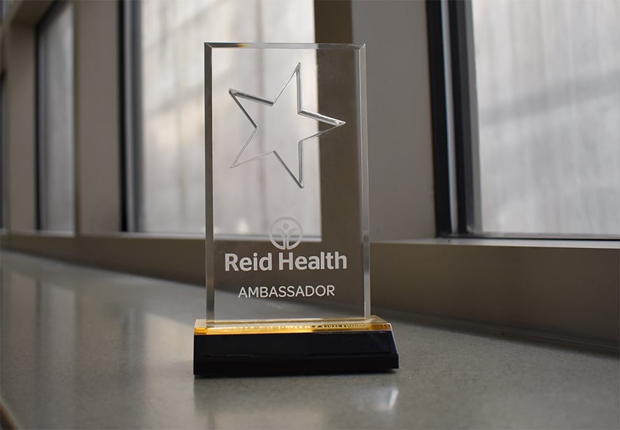 An image showing the award an employee receives as an ambassador 