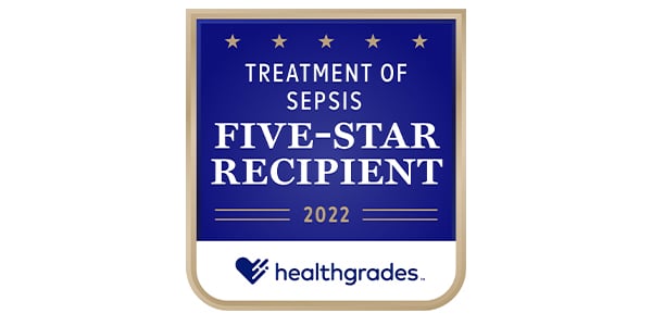 Healthgrades Treatment of Sepsis five star recipient 2022