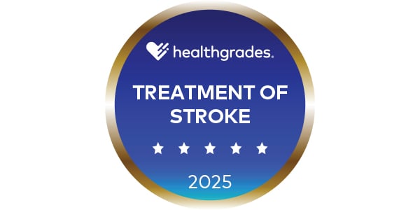 Healthgrades Treatment of Stroke five start award logo