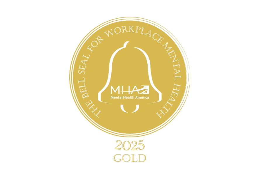Bell Seal for Workplace Mental Health 2025 Gold logo 