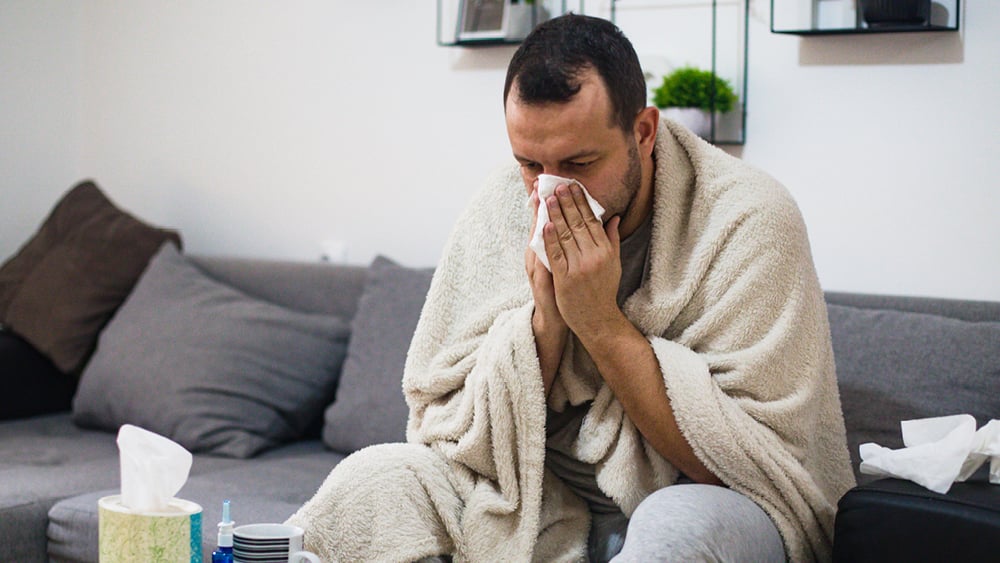 Man with cold