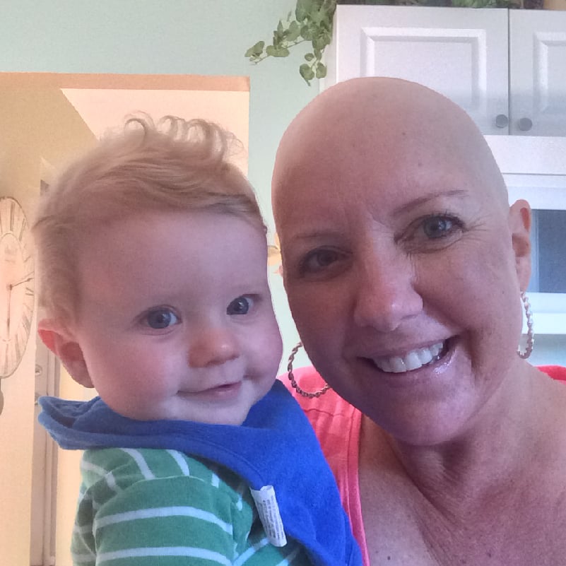 Image of Shannon Brean, breast cancer survivor, and her son