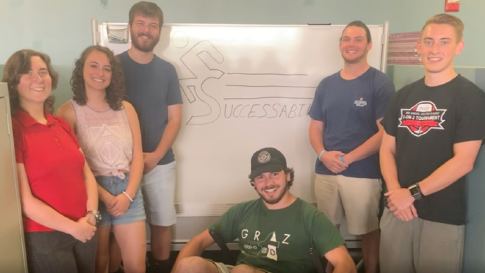 Six RIT students working on a prototype during an IdeaLab session