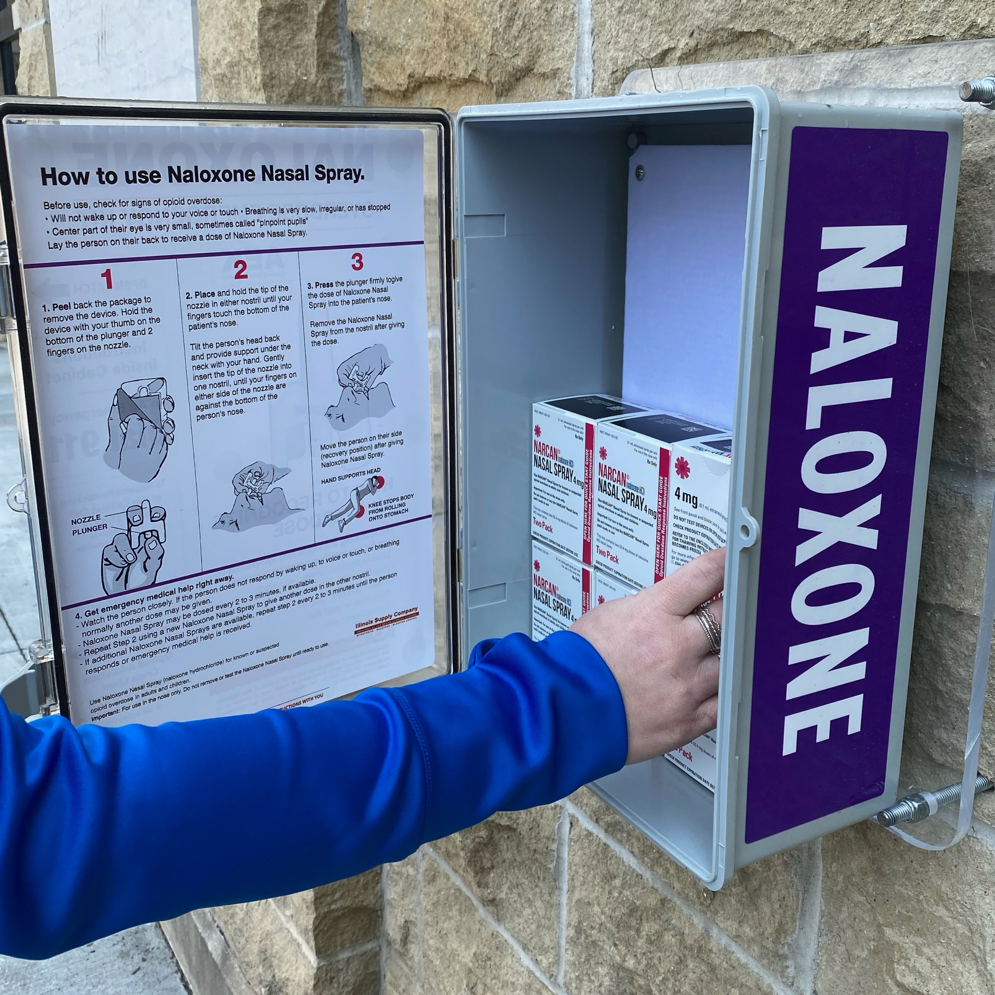 Naloxone station at Rochester General Hospital